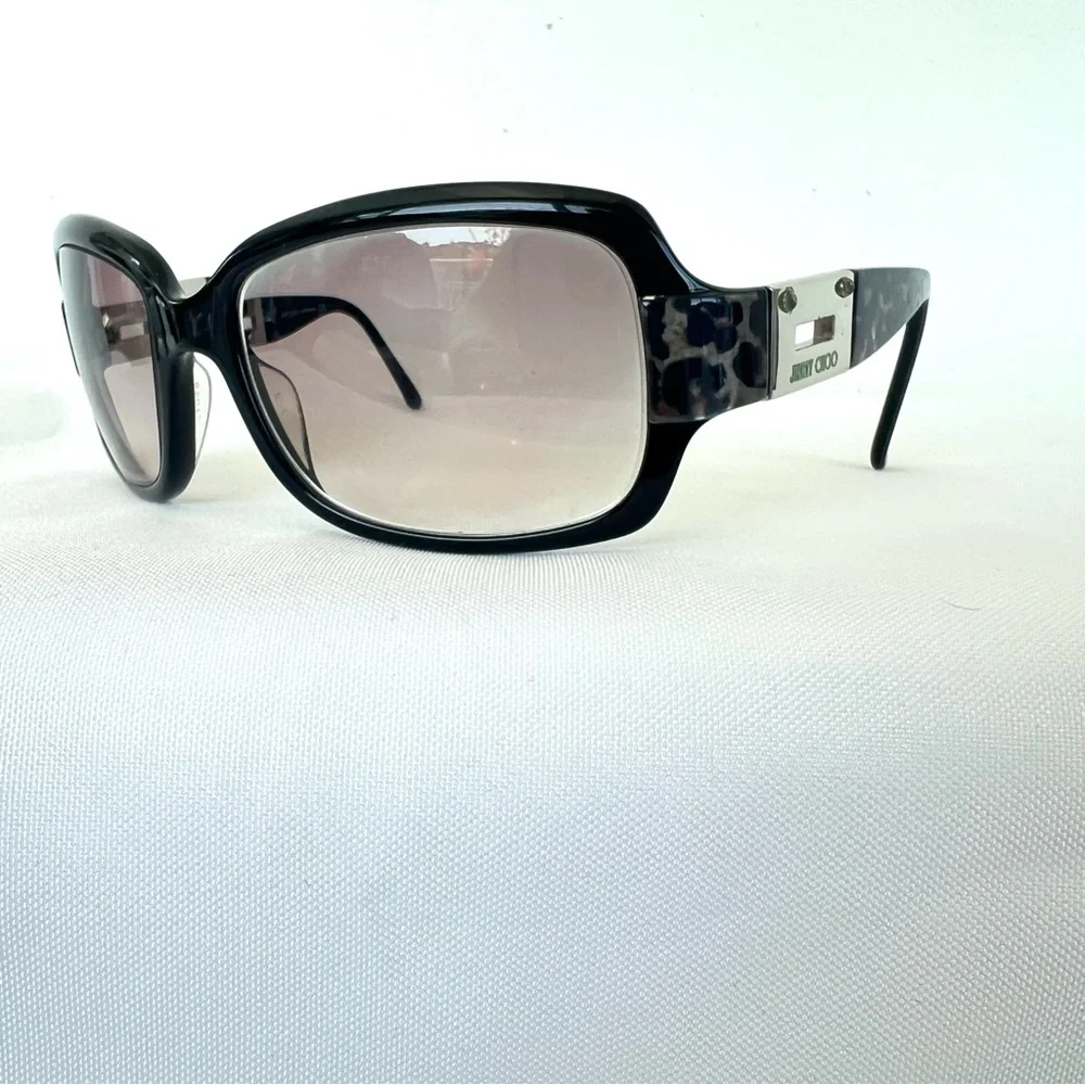 JIMMY CHOO Italy Essie ZP2 BD Rectangle Lenses Leopard w Silver Frame Glasses - Picture 7 of 15